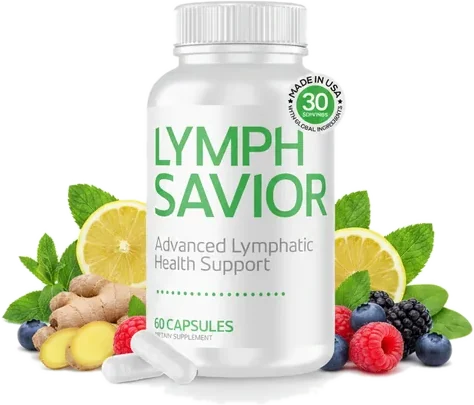 Lymph Savior bottle with fresh botanicals